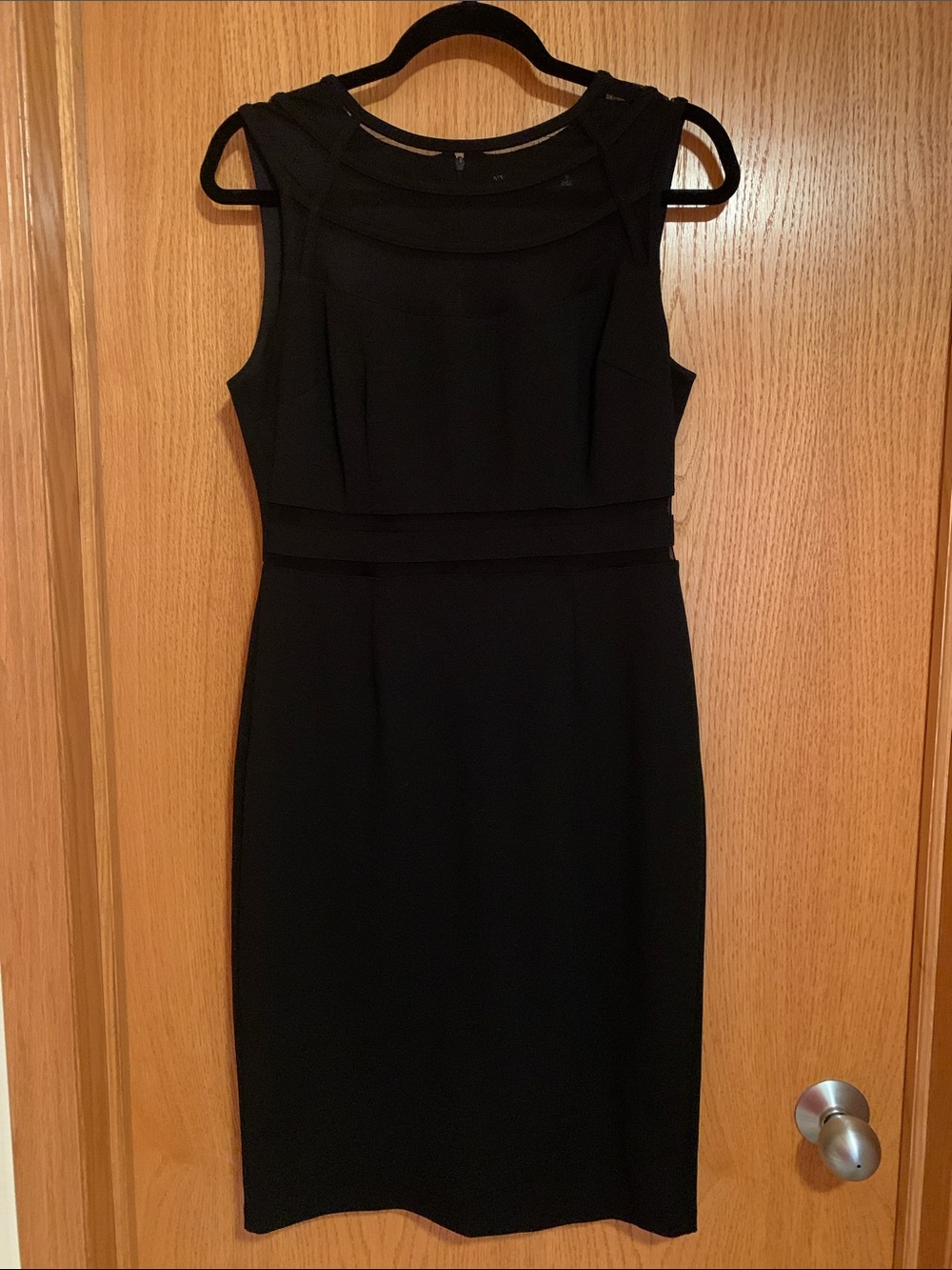 New York & Company Black Sleeveless Midi Sheath Dress